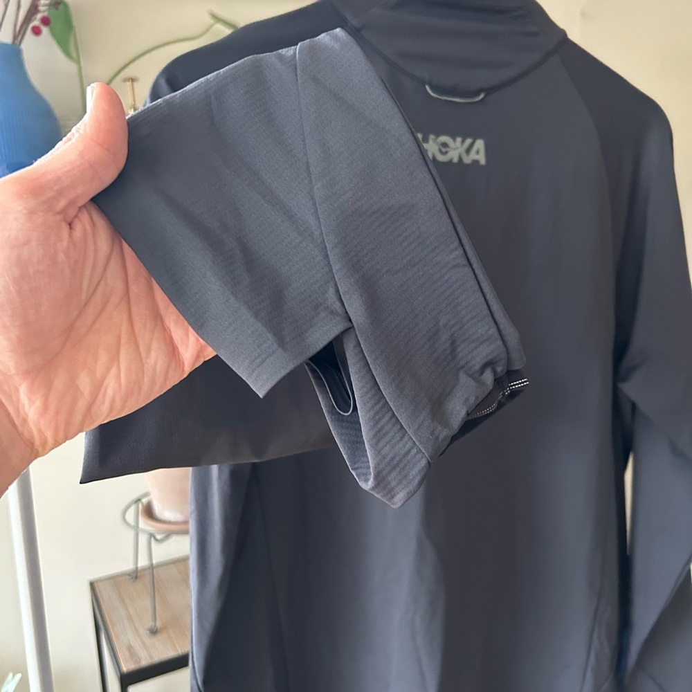 HOKA Mens Glide Tech Quarter Zip Performance Reflective Long Sleeve - Picture 6 of 12